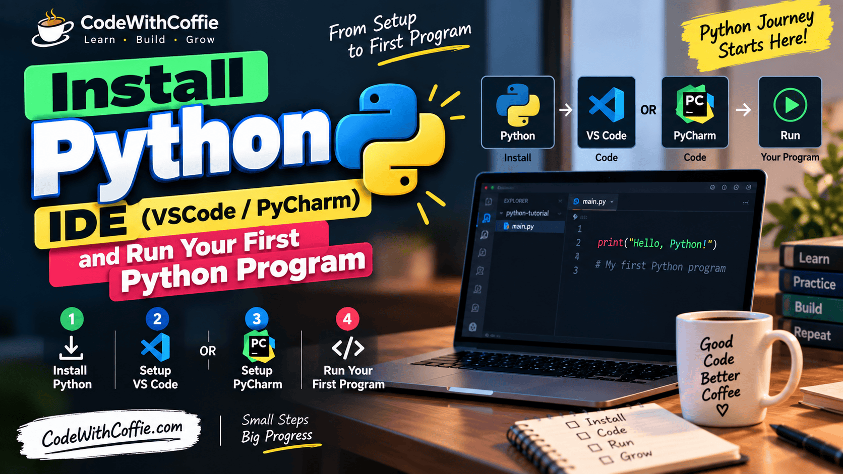 Install Python, IDE (VSCode / PyCharm)
