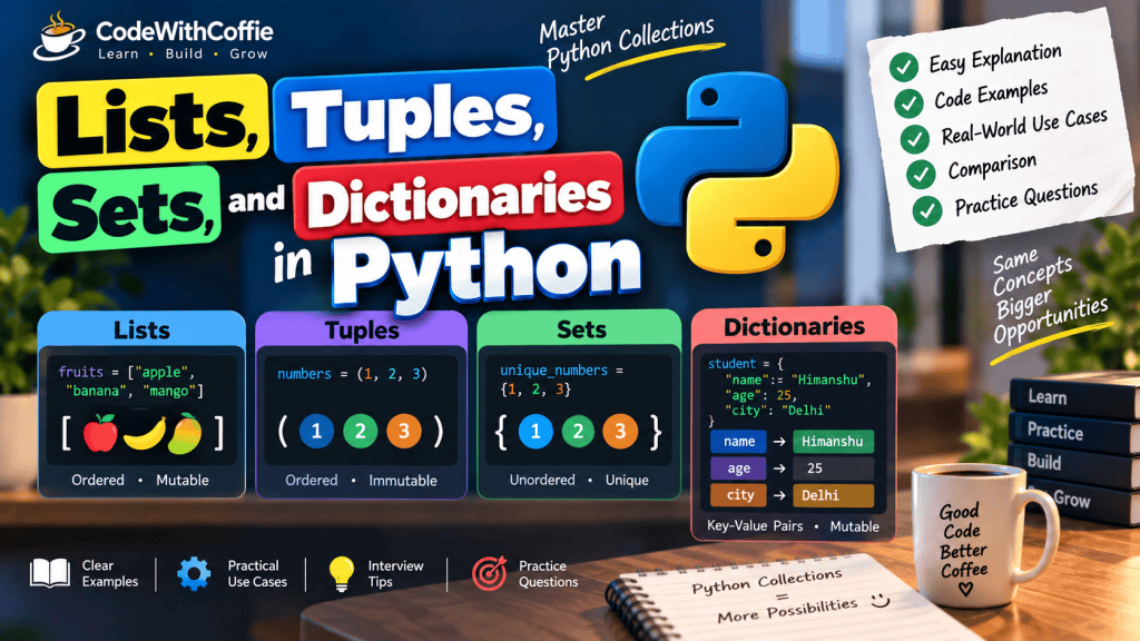Lists, Tuples, Sets, and Dictionaries in Python
