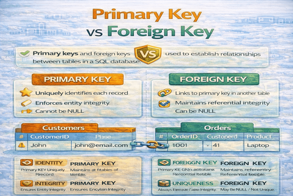 Primary key vs Foreign key