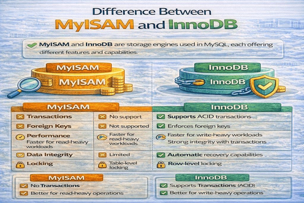 MyISAM and InnoDB