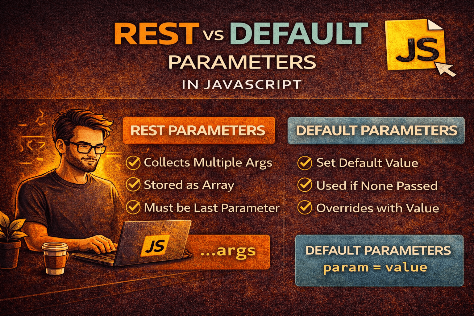 rest parameters and default parameters