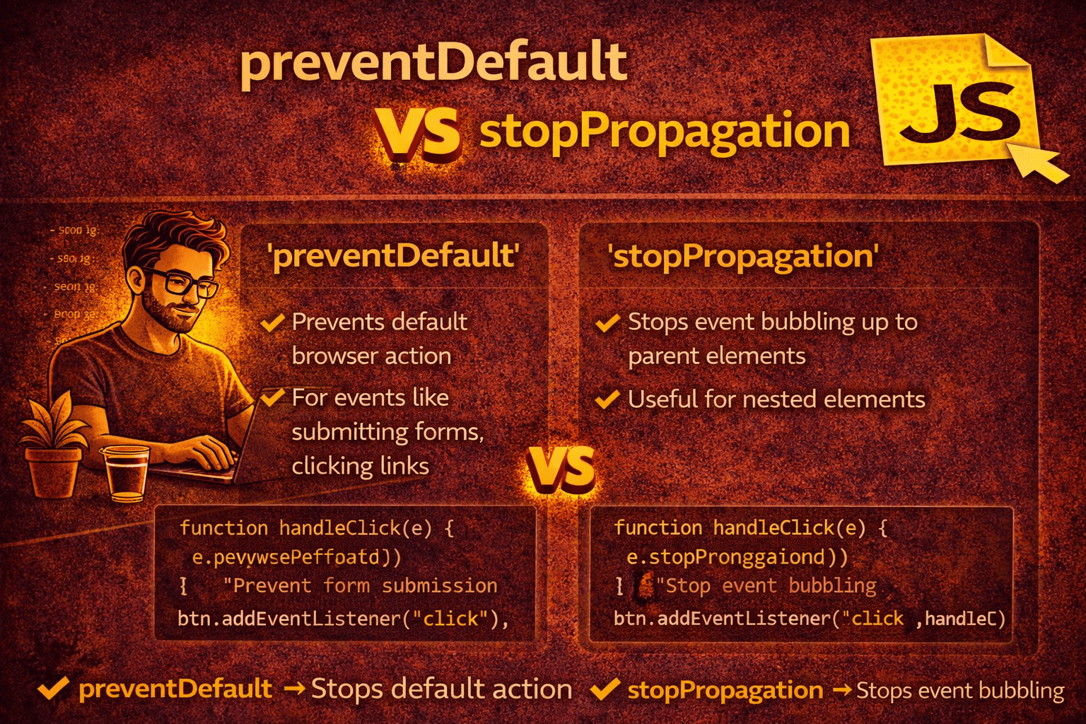 preventDefault and stopPropagation