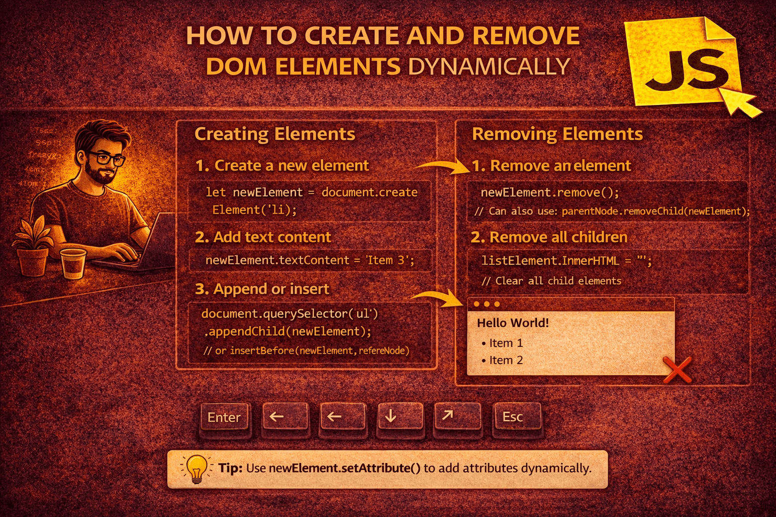 create and remove DOM