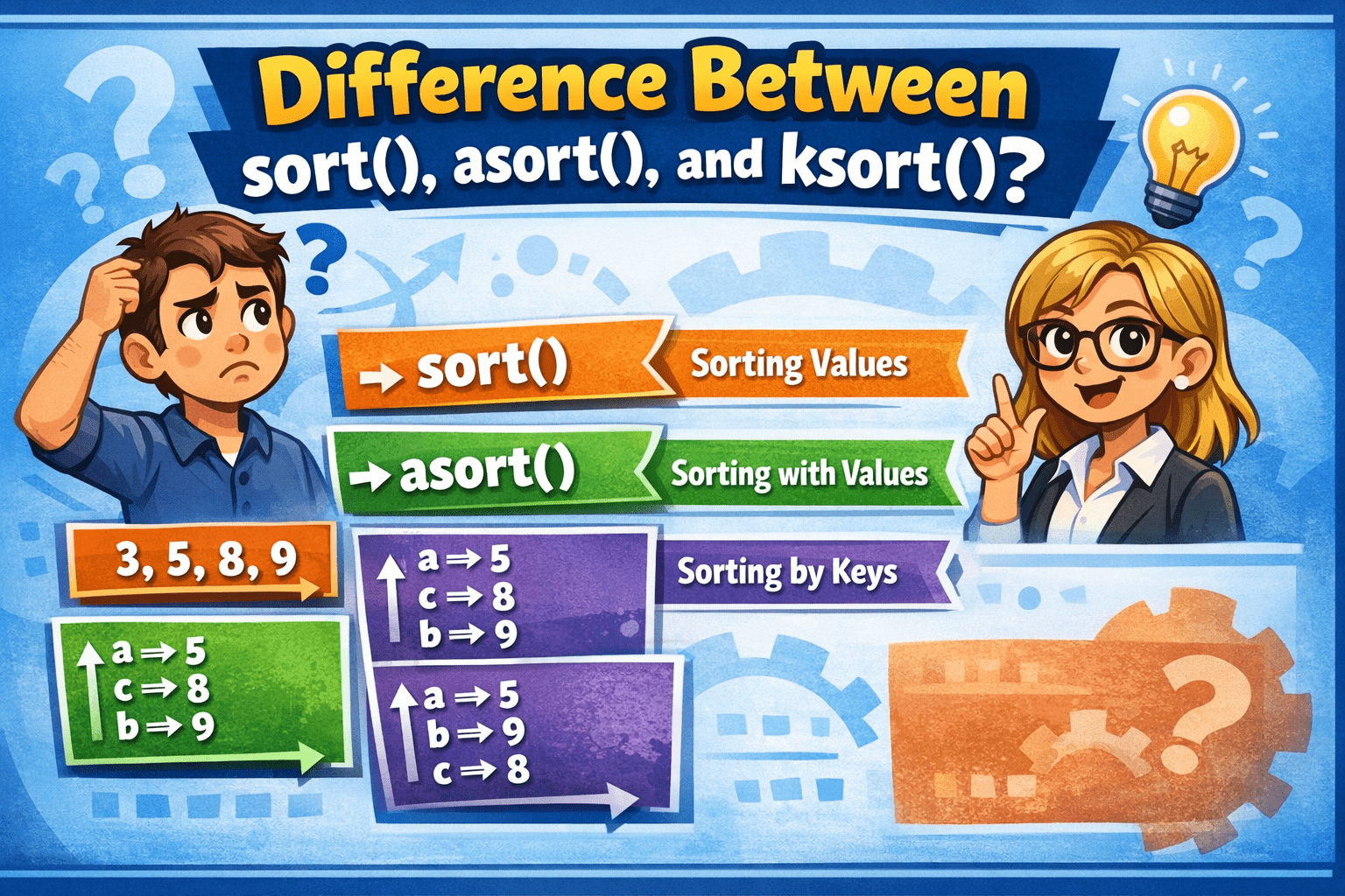 sort(), asort(), and ksort()