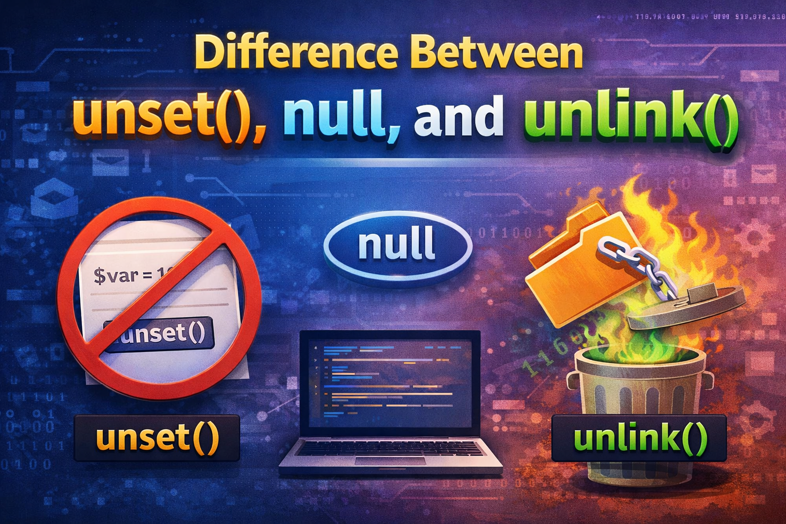 unset() and null and unlike()