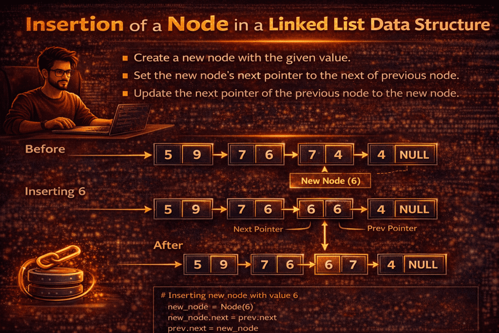 Insertion of a Node in a Linked List