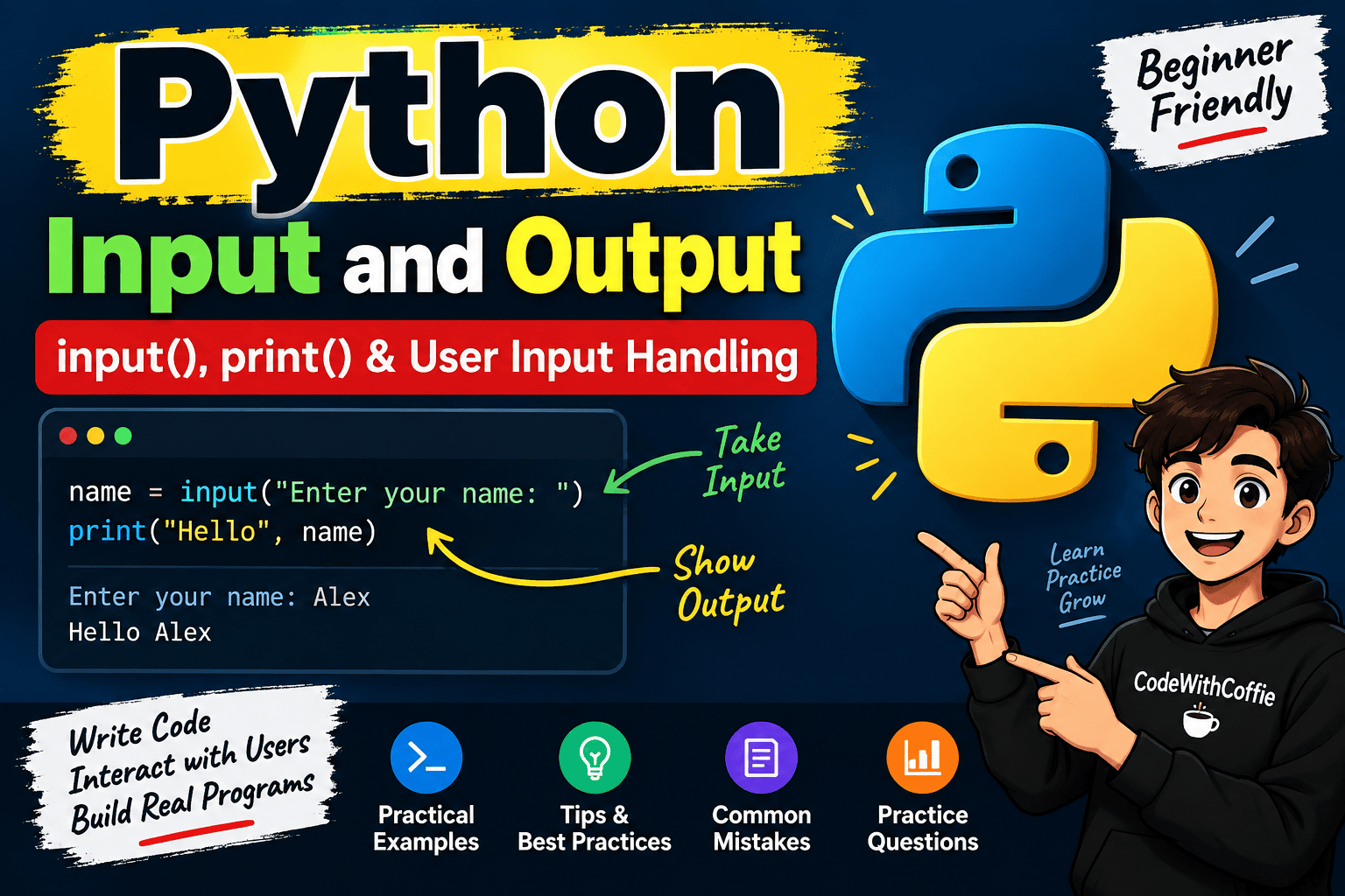 Python Input and Output: input(), print() & User Input Handling